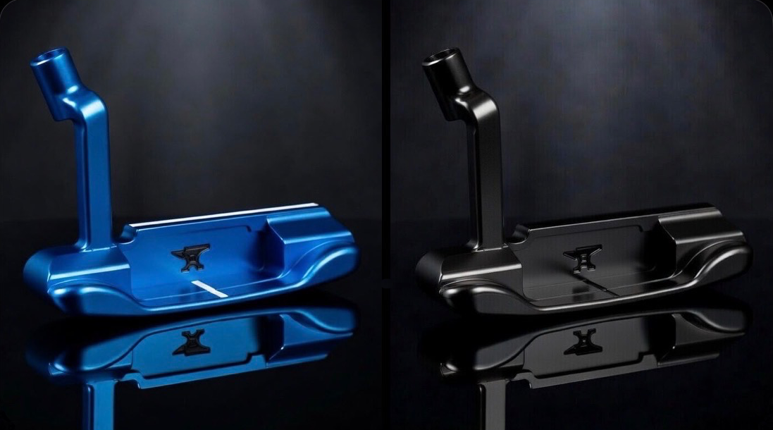 Blue and black Metalworks putters